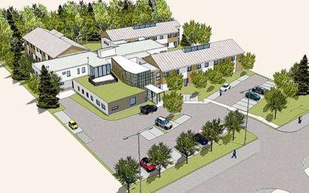 Artist's impression of new health centre next to William Harvey hospital