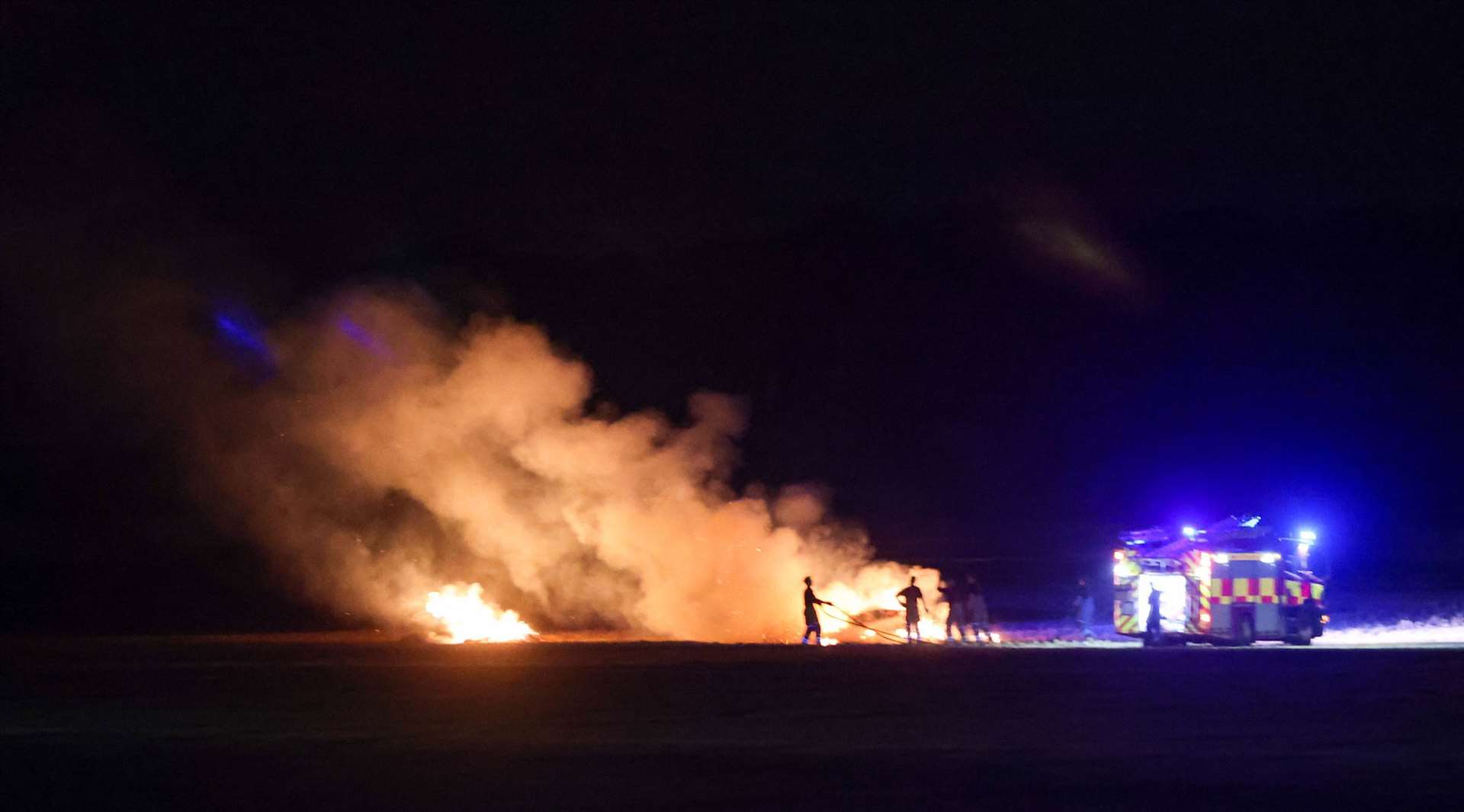 As many as 60 firefighter tackled the flames. Picture: UKNIP