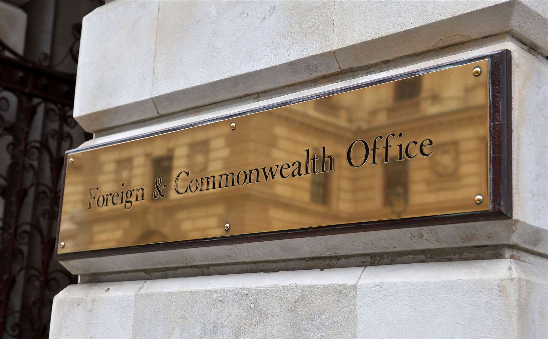 A stock picture of a general view of the sign on the Foreign Office (Clive Gee/PA)