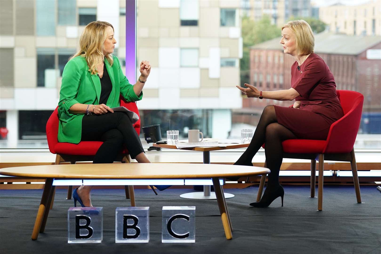 Liz Truss in an interview with Laura Kuenssberg (Stefan Rousseau/PA)