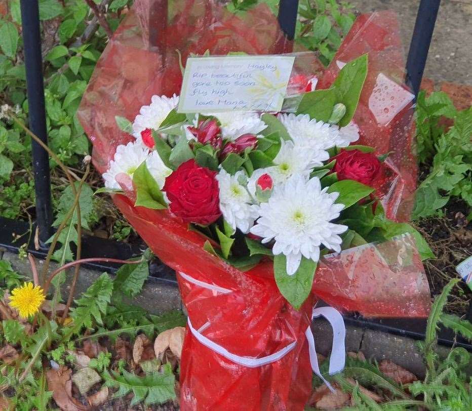 Floral tributes at the scene