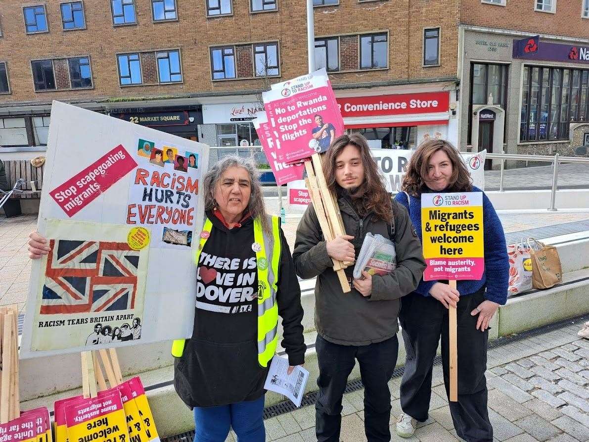 Antiracism activists in Dover today
