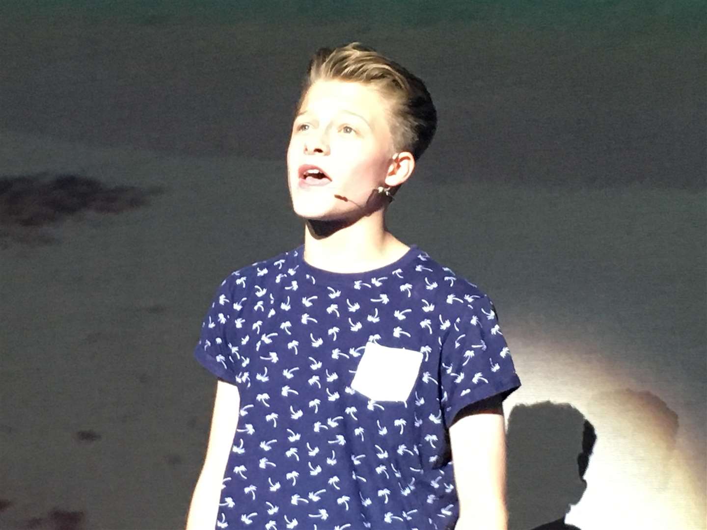 Cooper as Sky in Mamma Mia in the Showbiz Academy Showcase in 2017