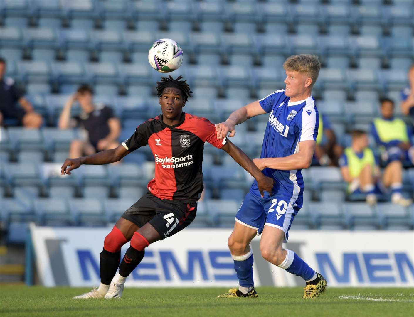 Scott Robertson up against Coventry's Will Bapaga Picture: Barry Goodwin