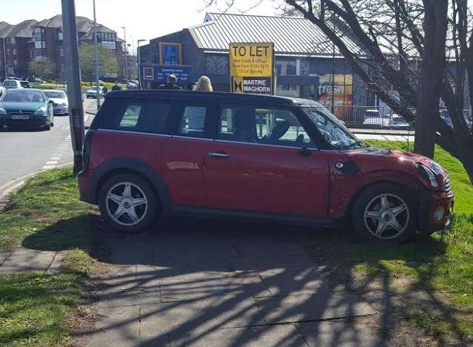 A red Mini was involved in the crash