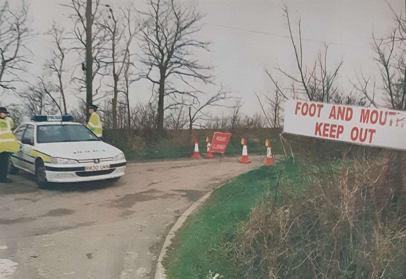 Allhallows, scene of the first foot and mouth case in Kent, March 10, 2001.