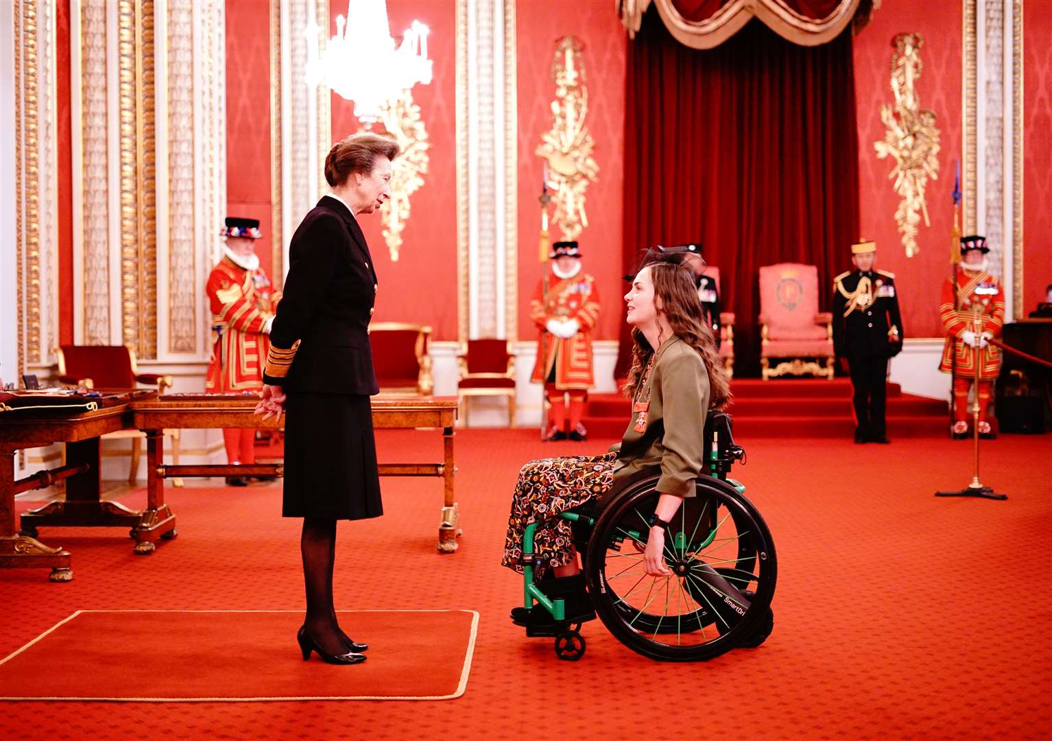 Tully Kearney is made a Member of the Order of the British Empire by the Princess Royal (Yui Mok/PA)