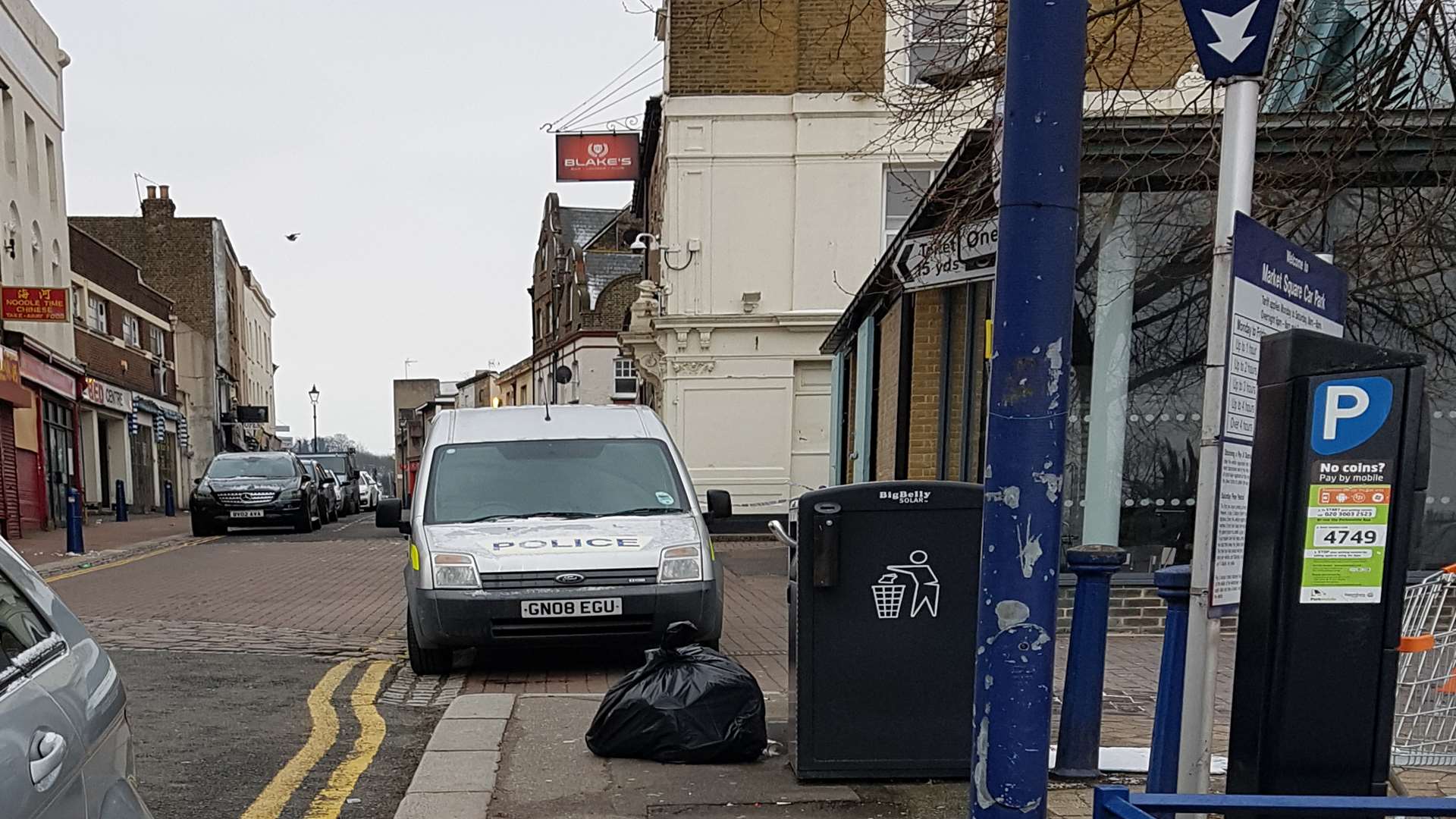 Police at the scene this morning