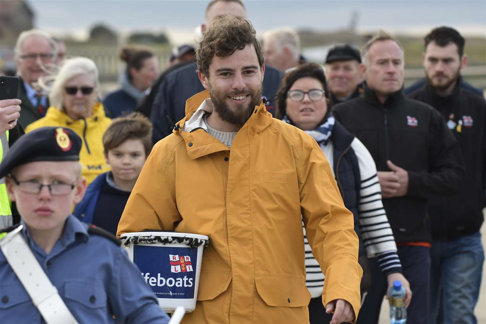 Alex Ellis-Roswell as he finished his three year walk in Birchington. Picture: Tony Flashman.