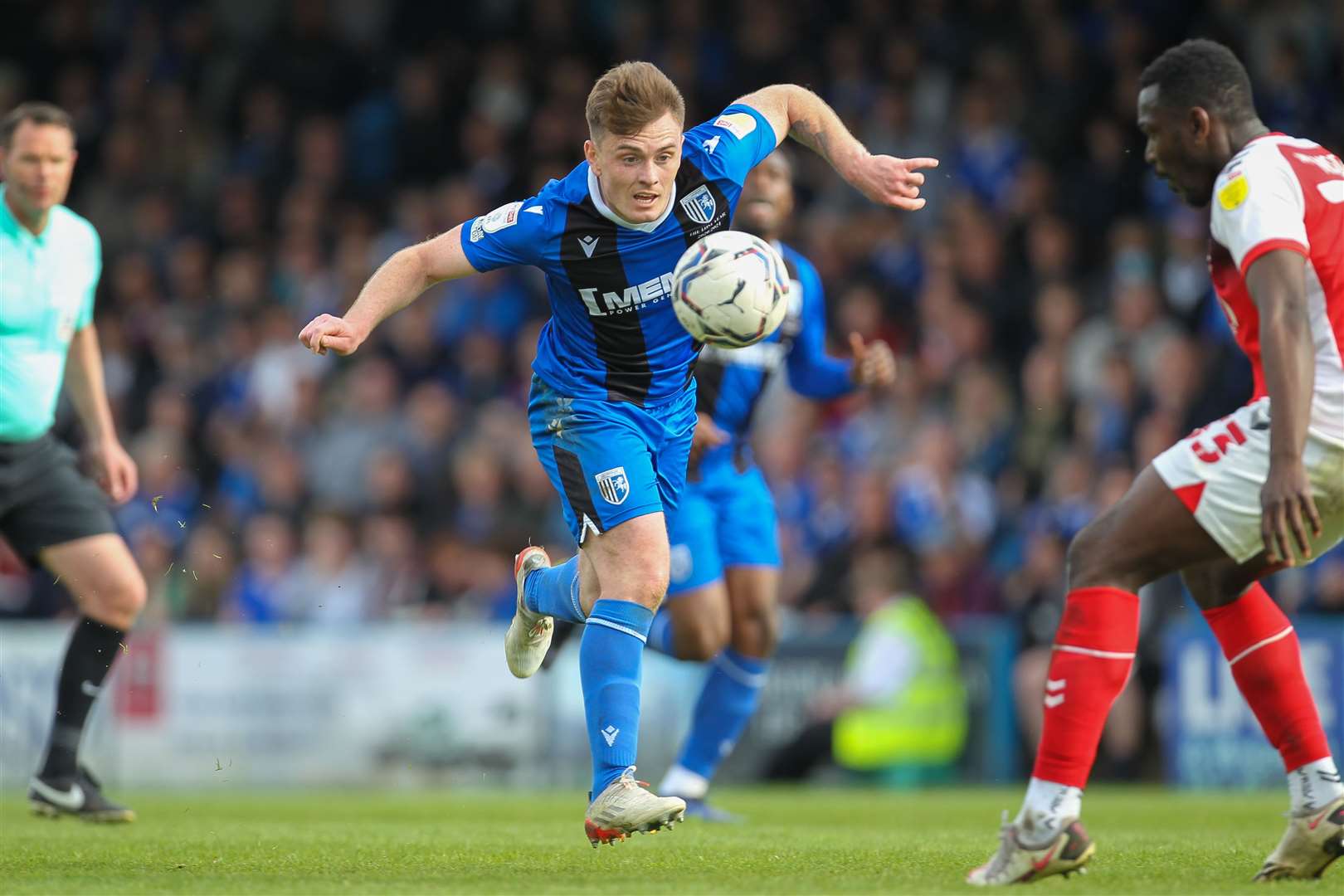 Ben Thompson in action against Fleetwood on Monday Picture: KPI