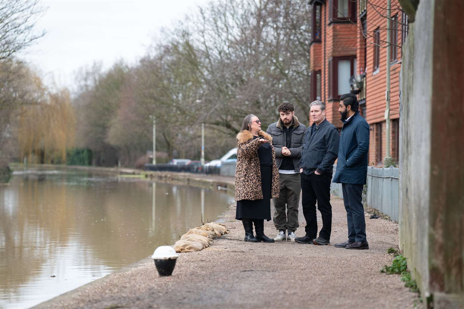 Sir Keir Starmer touring Loughborough, East Midlands, after flooding hit the area (Stefan Rousseau/PA)