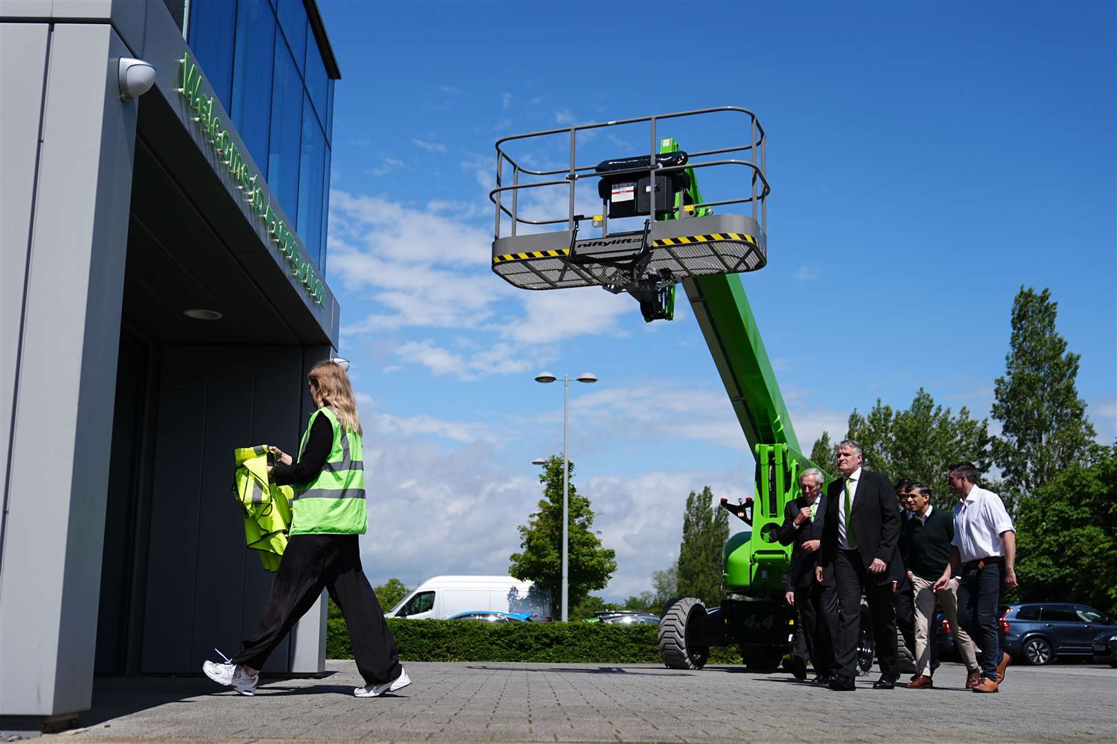 Rishi Sunak arrives for a visit to Niftylift in Milton Keynes, Buckinghamshire (Aaron Chown/PA)