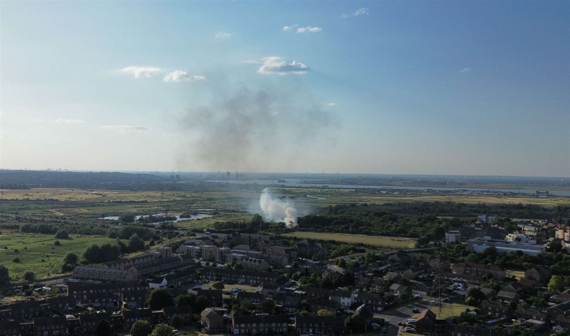 Caravan fire in Bob Dunn Way, Dartford Photo credit: Elevated Images Kent