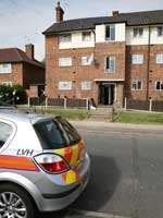 The block of flats where Nigel Stemp's body was found.