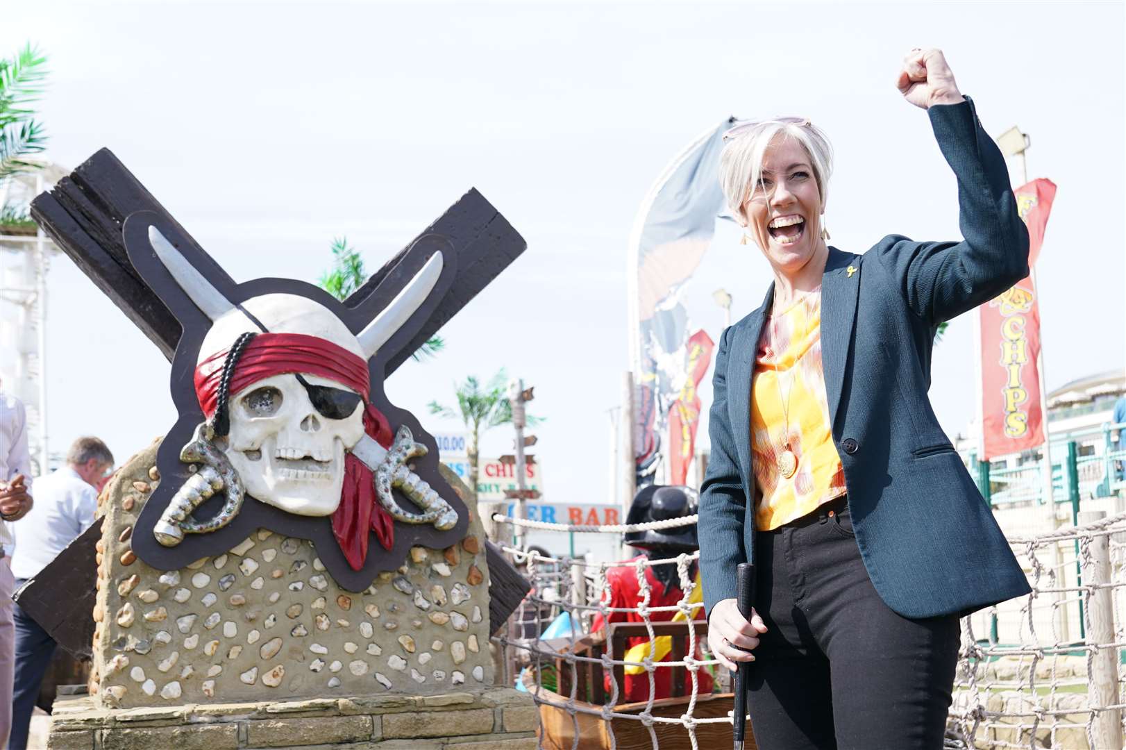 Deputy leader Daisy Cooper at Brighton Pirate Crazy Golf on Sunday (Stefan Rousseau/PA)