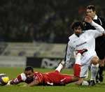 Bolton's Ivan Campo fouls Marcus Bent. Picture: MATT WALKER