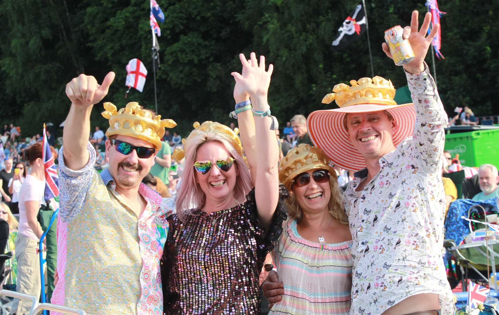 From left, Jamie Gibson and his brother, Dale with Kelly Hamilton and Marie Gibson at Leeds Castle Classical Concert. Picture: John Westhrop