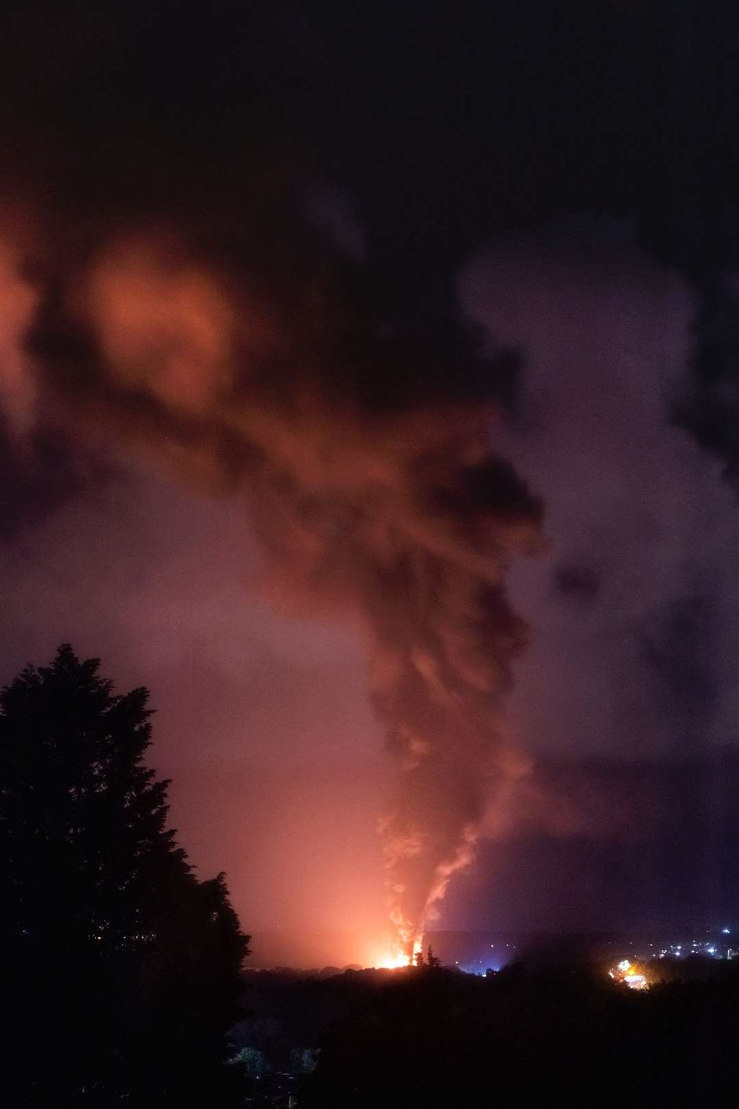 The train caught fire in Llangennech (Archie Brown/PA)