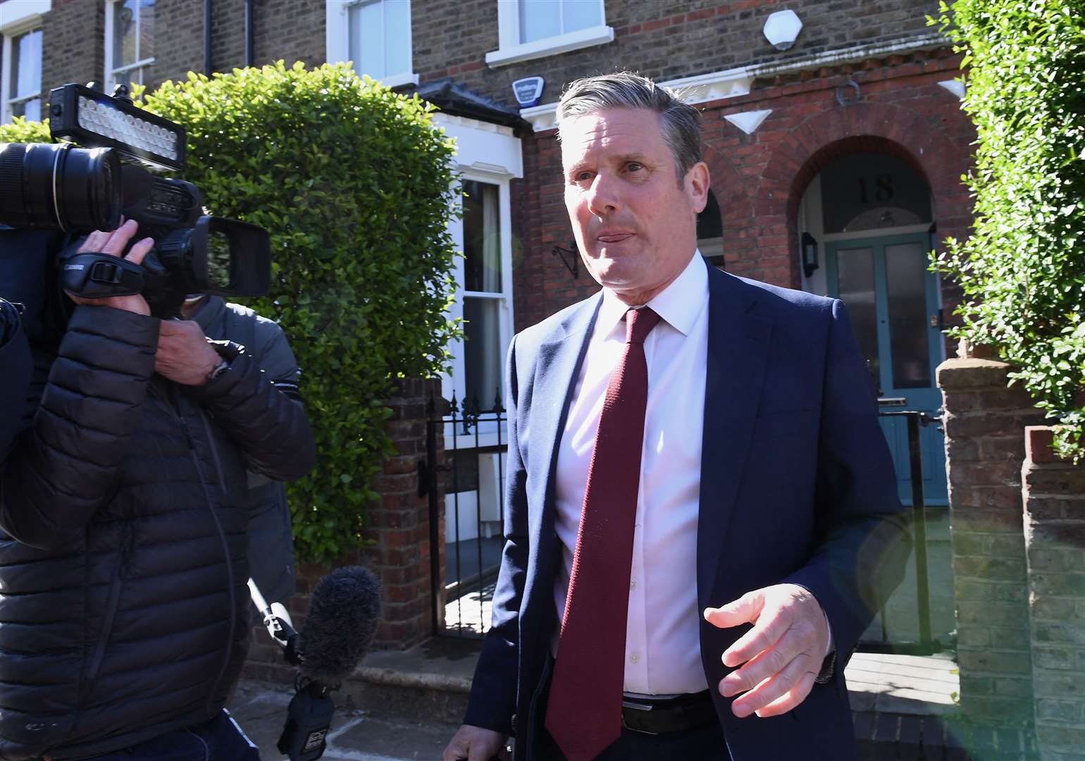 Sir Keir Starmer emerges from his London home following the Hartlepool by-election in May 2021 (Stefan Rousseau/PA)