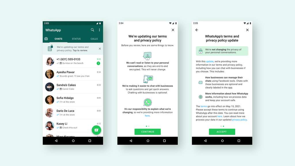 WhatsApp will push information to users clarifying its upcoming policy update. (WhatsApp)