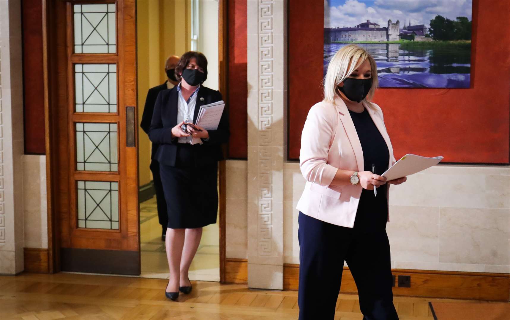 Arlene Foster and Michelle O’Neill gave a joint press conference for the first time in 73 days (Presseye/PA)