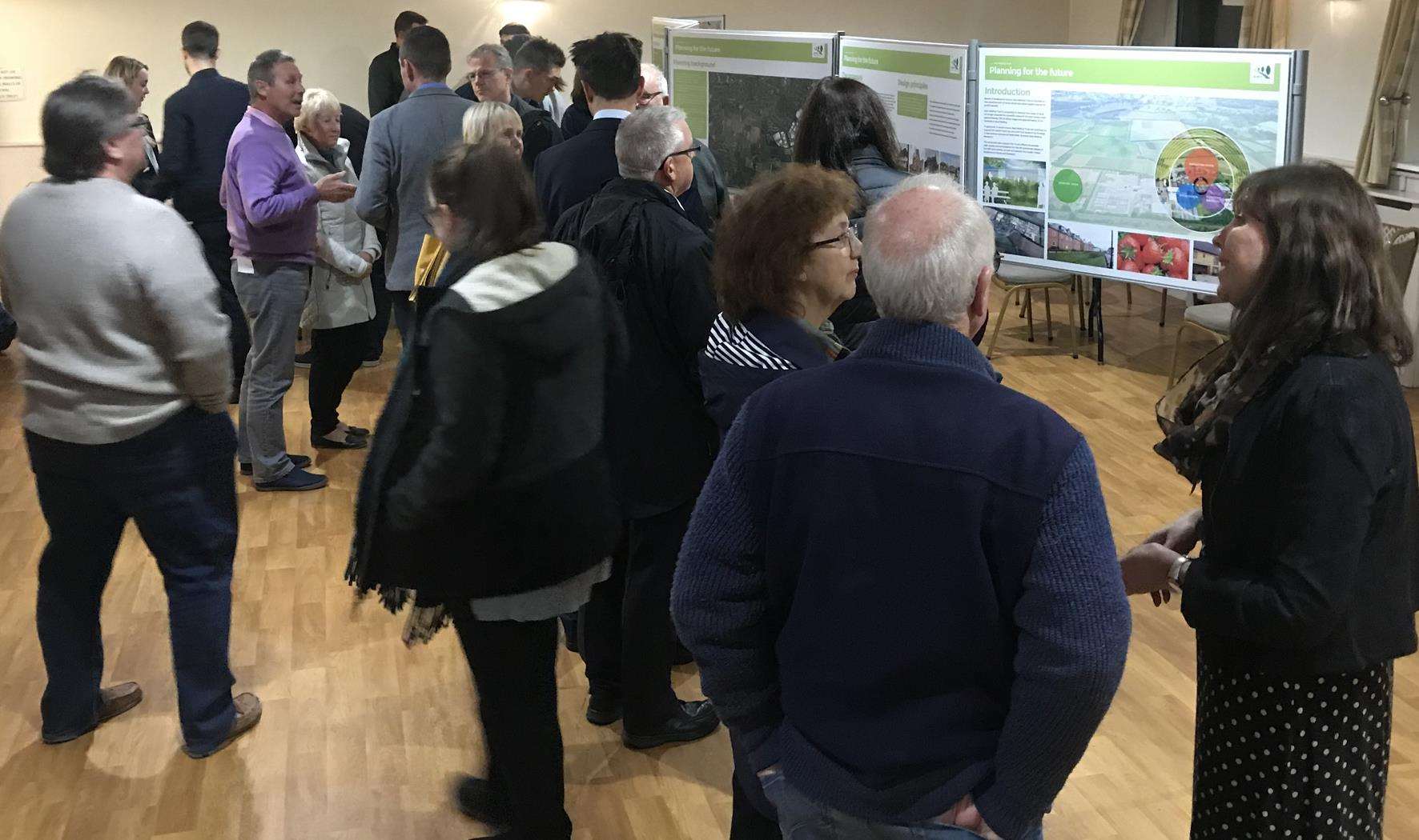 Ditton villagers at last week's public exhibition into housing plans for the East Malling Research site