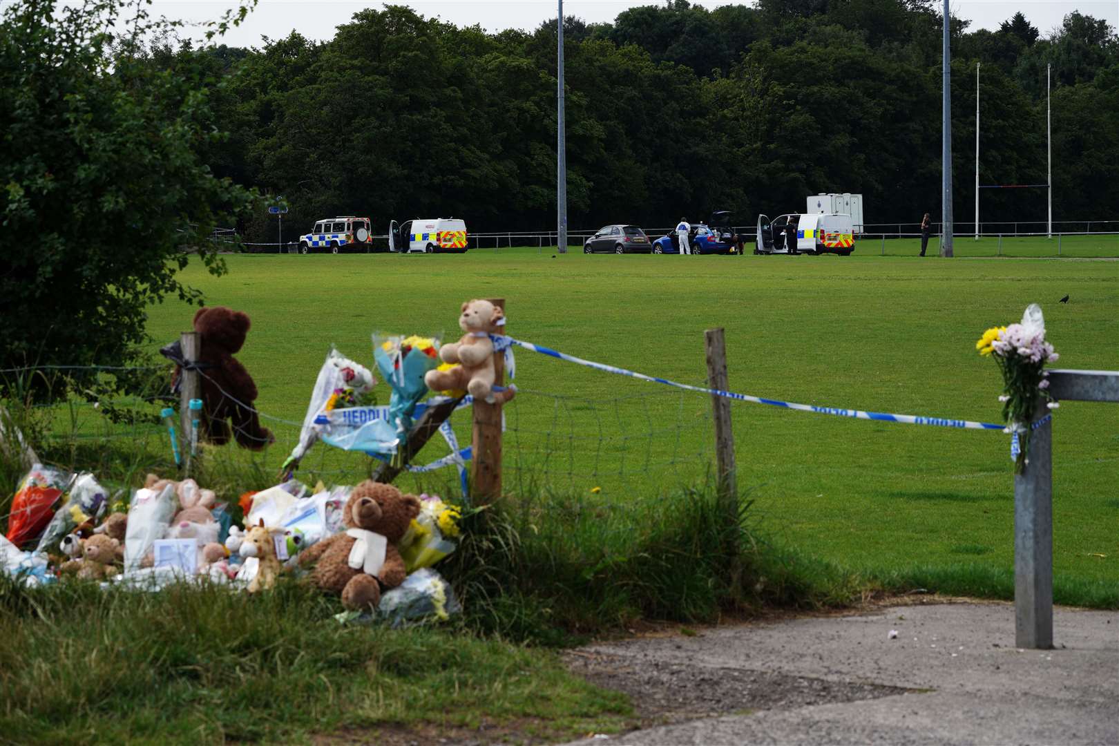 Tributes laid for Logan close to where his body was discovered (Ben Birchall/PA)