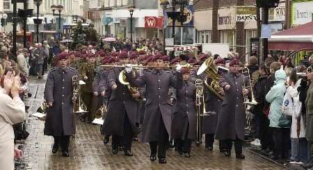 APPLAUSE AMID SADNESS: Members of the 1st Battalion the Parachute Regiment parading through Dover. Picture: TERRY SCOTT