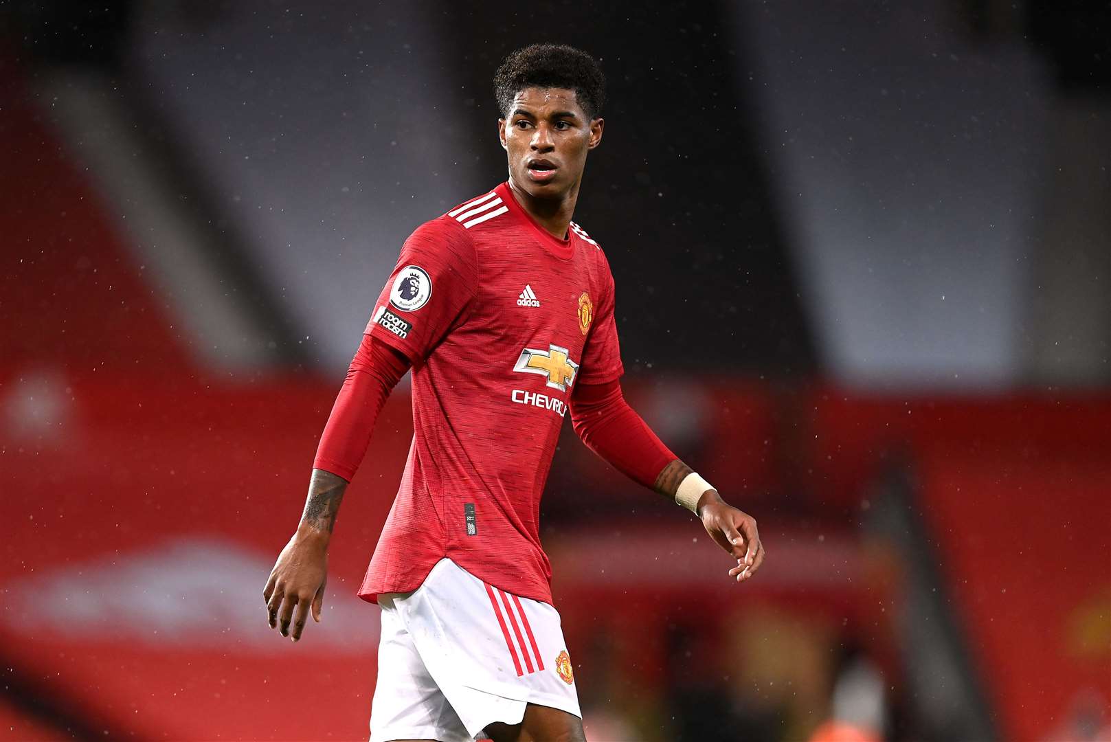 Manchester United’s Marcus Rashford is recognised for his work campaigning for free school meals during the holidays amid the pandemic (Michael Regan/PA)