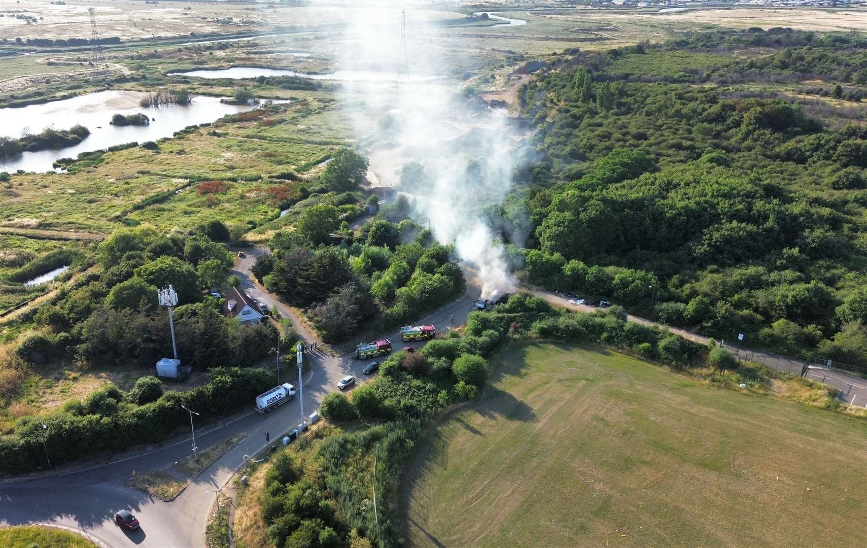 Caravan fire in Bob Dunn Way, Dartford Photo credit: Elevated Images Kent