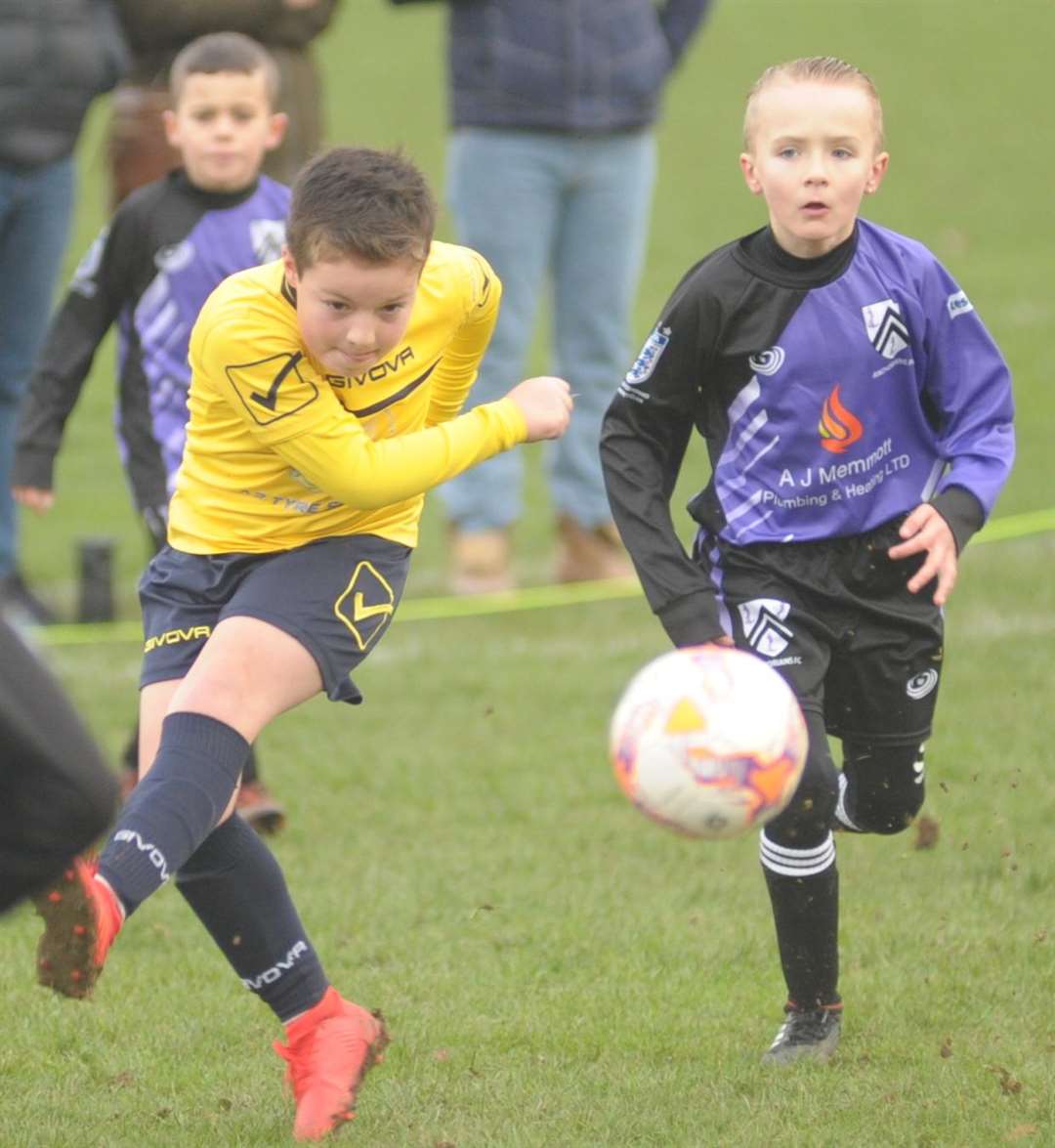 Sheerness East Youth under-9s on the attack against Anchorians Jaguars Picture: Steve Crispe