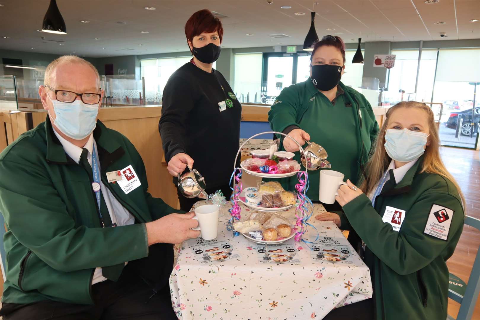 The community cuppa team, from the left, Dave Osborne, Naomi Oulds, Zoe Stevens and Jackie Swan