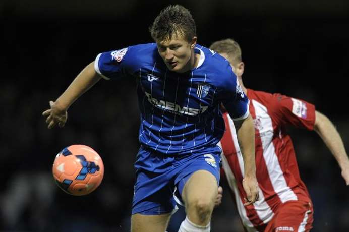 Gills defender Callum Davies is on loan with Dover Athletic. Picture: Barry Goodwin