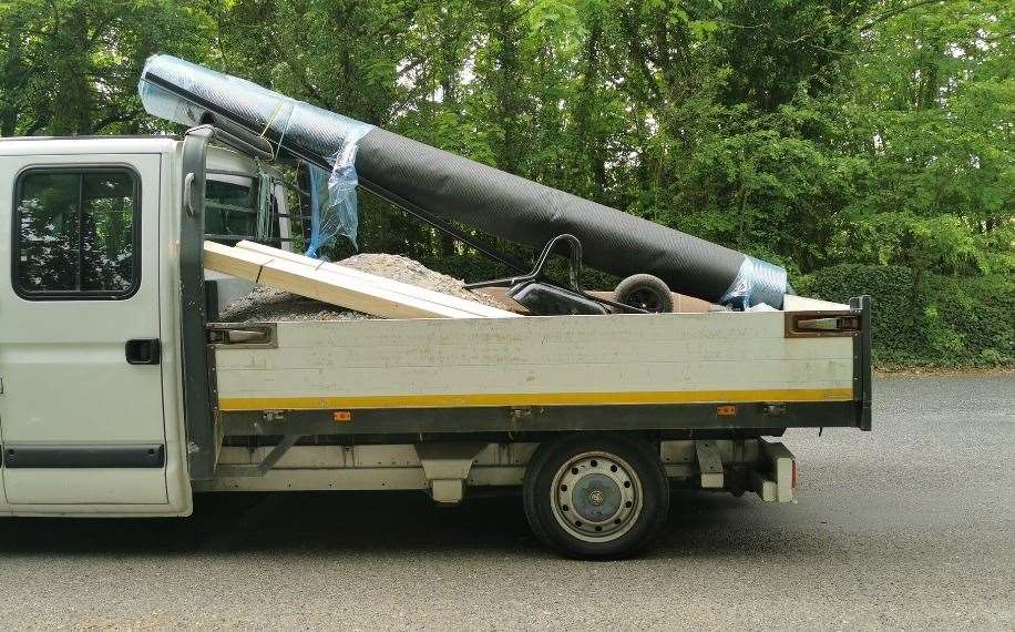 Police stopped the flatbed van near the A20, north of Maidstone, yesterday. Picture: Kent Police RPU
