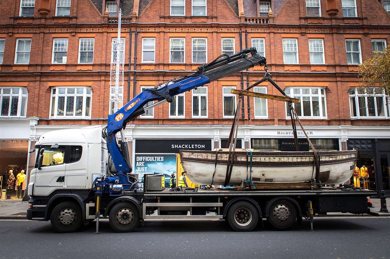 A replica of the 23ft lifeboat, named the James Caird, used by the explorer Sir Ernest Shackleton (Ian Holdcroft/PA)