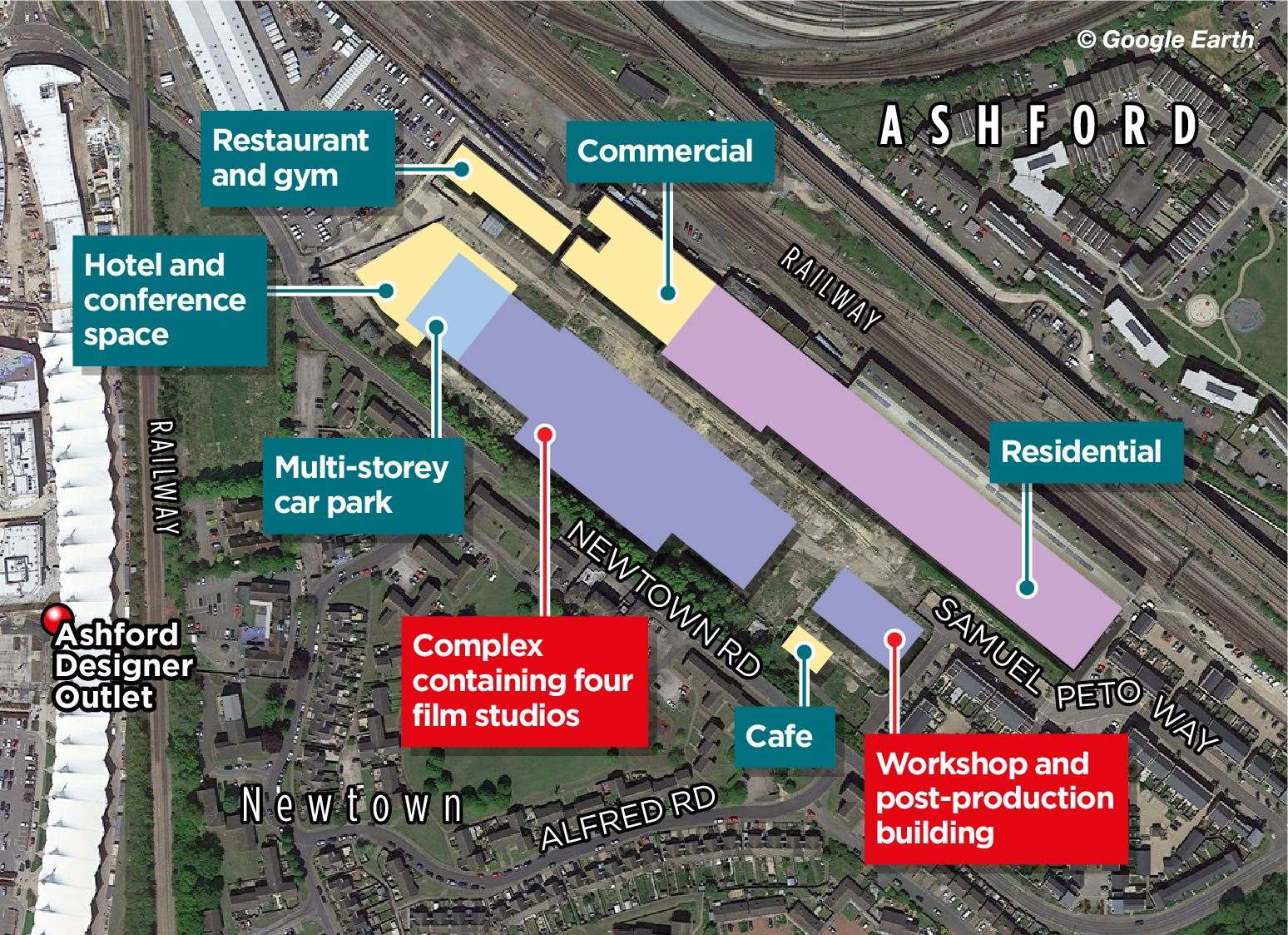 A map of how the Ashford International Studios site will be laid out