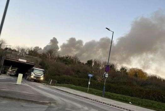 Plumes of smoke can be seen across Northfleet and Gravesend. Picture: Jamie Irwin