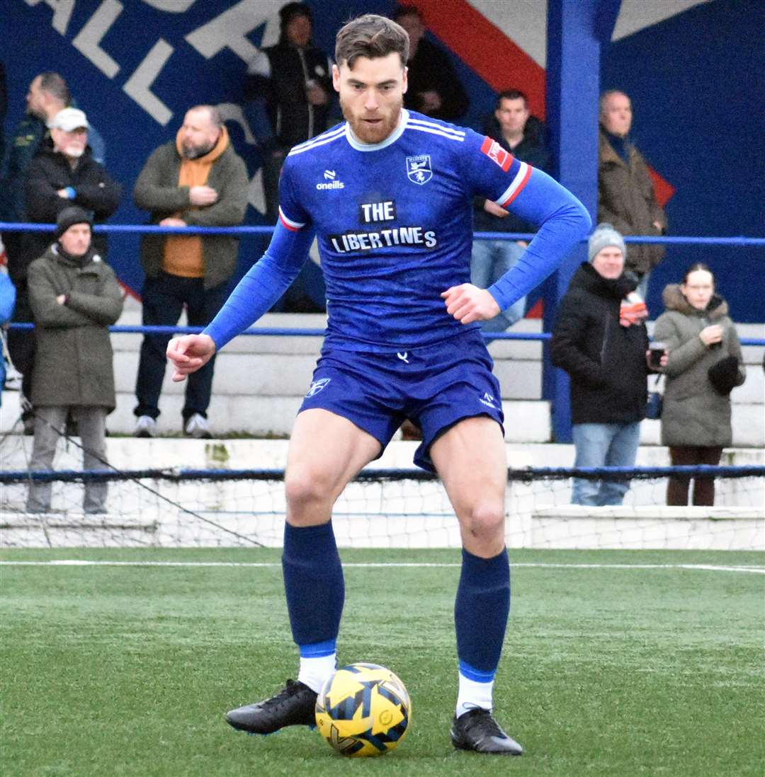 Lewis Knight - scored in Margate’s 1-1 Isthmian Premier home draw with Cray Wanderers on Easter Monday. Picture: Randolph File