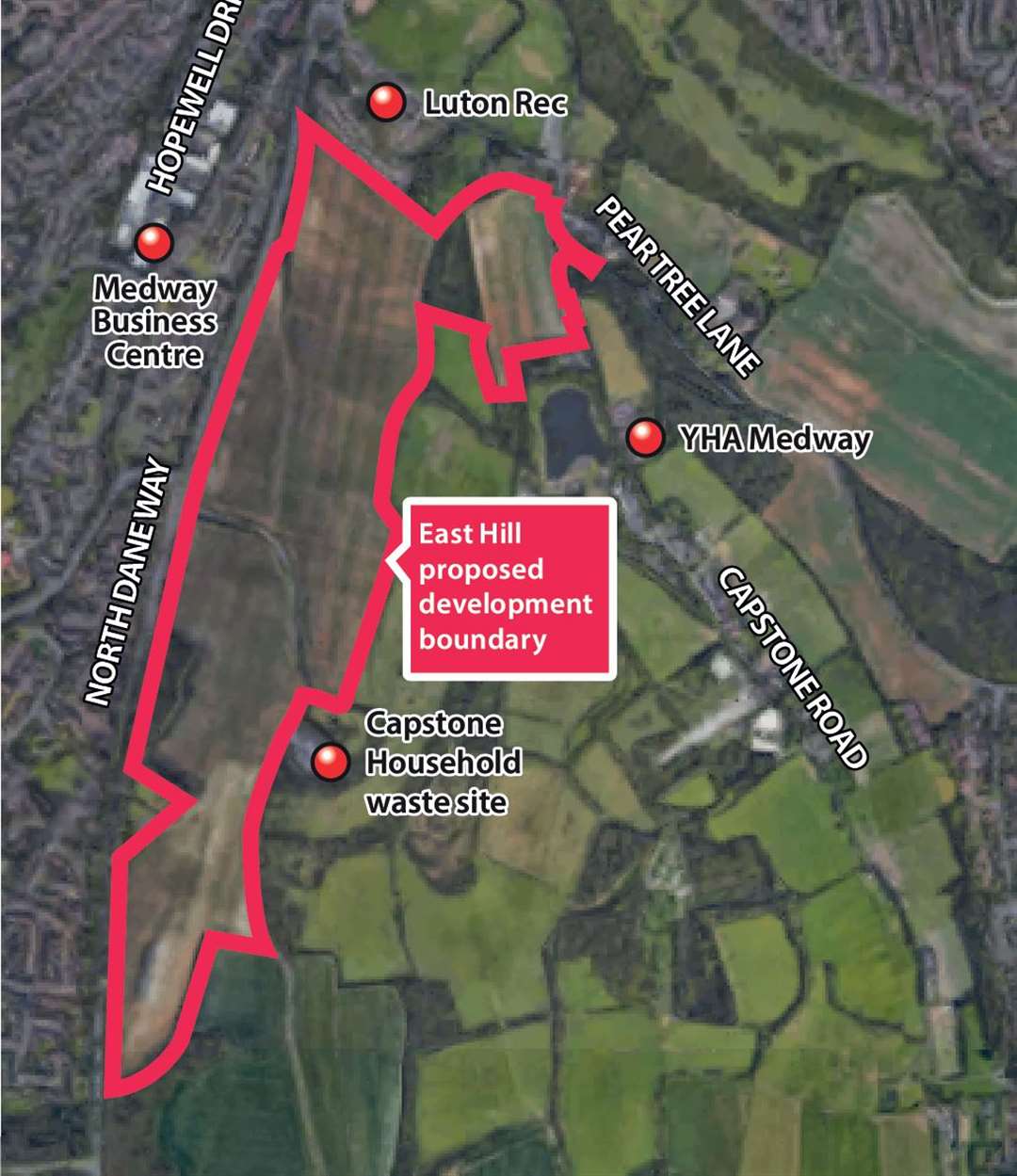 The site at East Hill, Capstone Valley where 800 homes are to be built