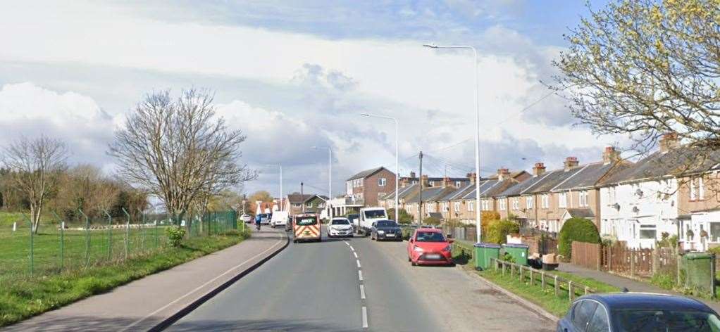 The A259 Dymchurch Road, Hythe was closed in both directions following a crash this morning. Picture: Google