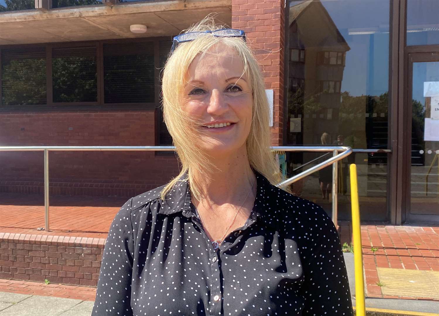 Teresa Ellinor outside Folkestone Magistrates’ Court, where proceedings took place