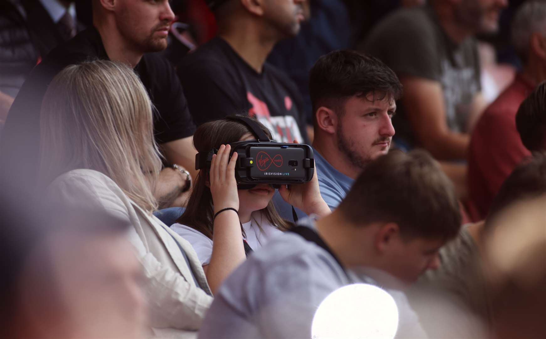 Florence sat near the dugout for Sunday’s 1-1 draw with Manchester United (Virgin Media)