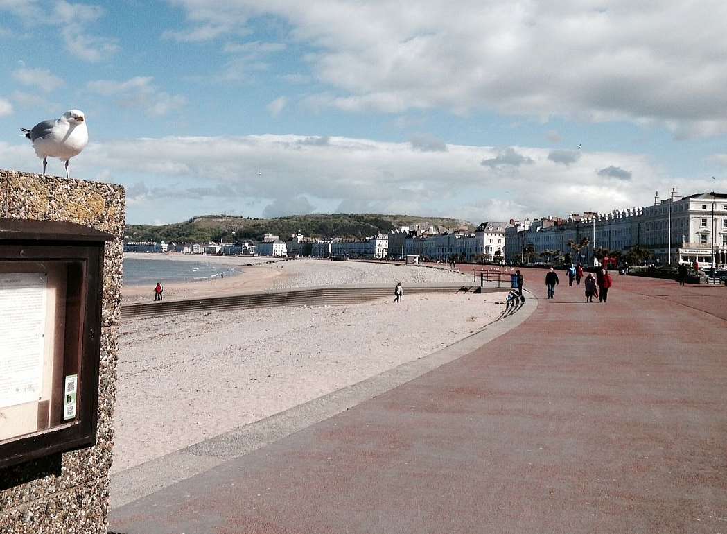 Llandudno seafront and promenade with its Victorian facade