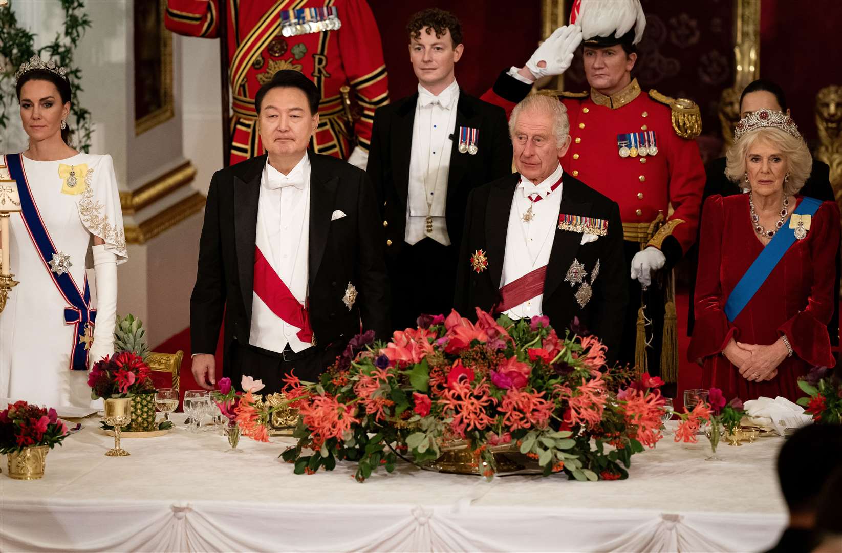 The Princess of Wales with South Korean President Yoon Suk Yeol and the King and Queen (Aaron Chown/PA)