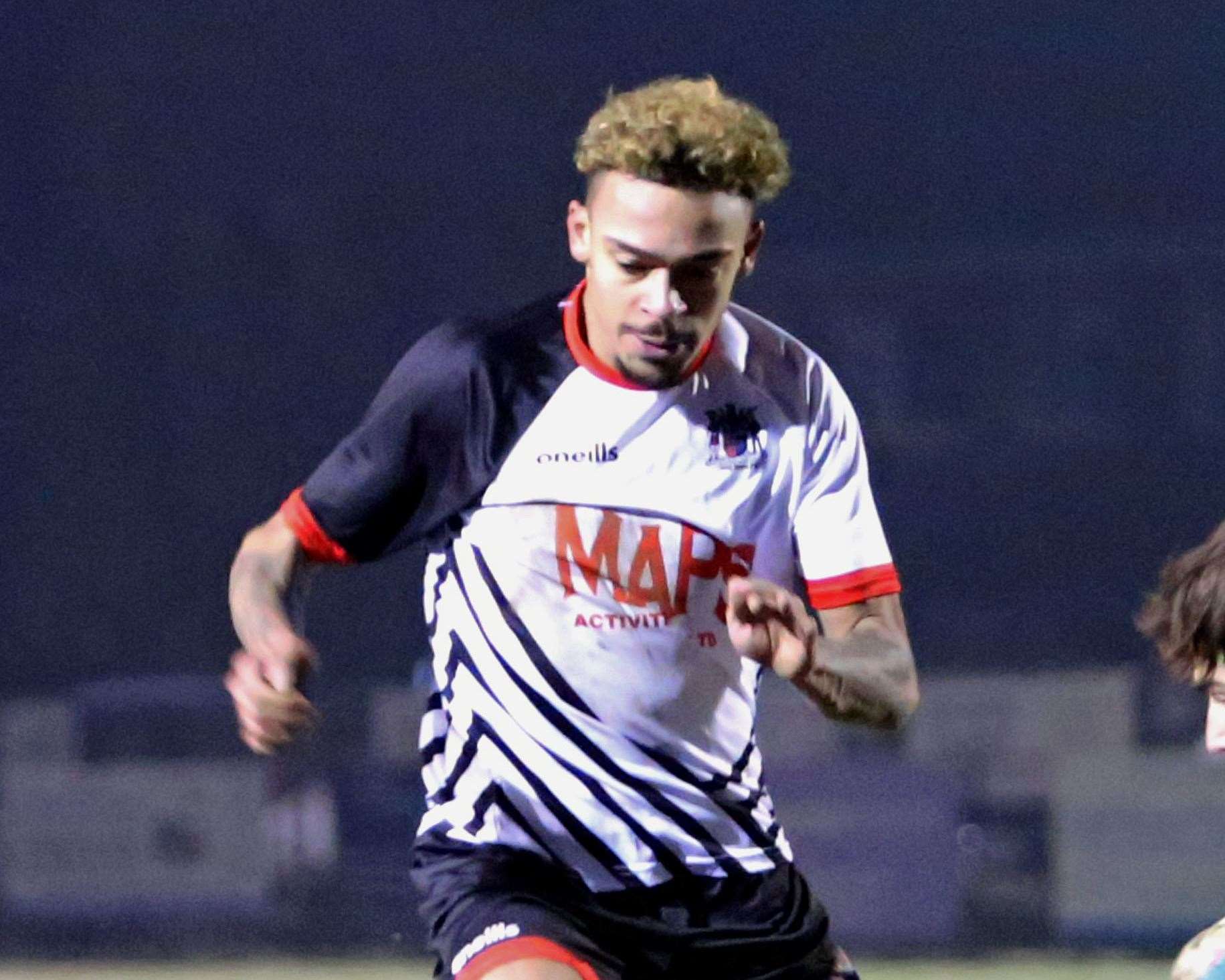 Troy Howard scored Lydd's second in their 3-2 win at SC Thamesmead. Picture: Paul Willmott