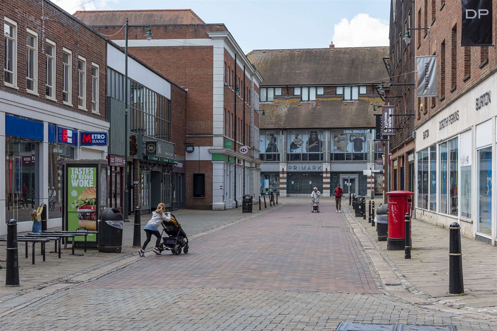 Just a few people in Rose Lane late on the morning of Saturday, May 2. Picture: Jo Court