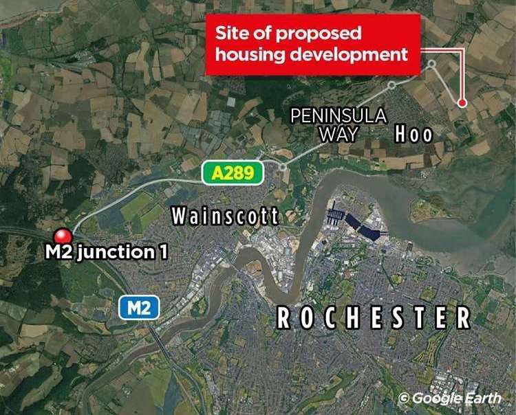 The development is about seven miles from Junction 1 of the M2