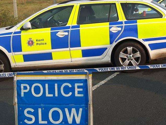 A lorry and a car have crashed. Stock picture