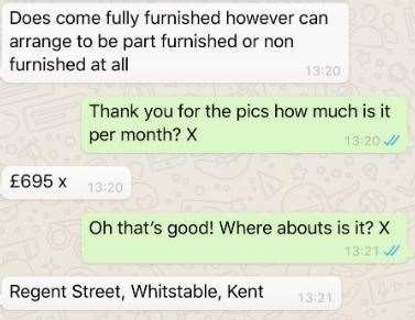 The shocking text exchange. Picture: Georgia Linehan/ Twitter @georgialinehan