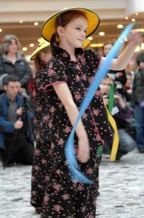 Members of the Melody Marshall School of Dance perform at The Mall Chequers, Maidstone, as part of the Chinese New Year celebrations. Picture: David Antony Hunt